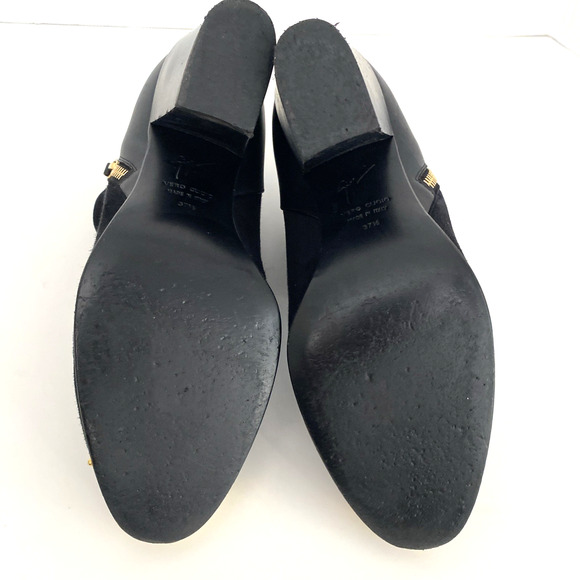Giuseppe Zanotti Ankle Boot Black Suede Round Toe 3" Heel Side Zip 37.5 7.5 - Picture 9 of 9